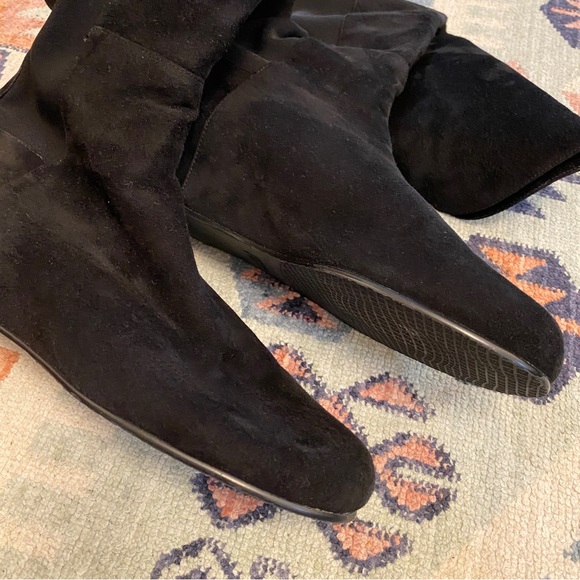 Stuart Weitzman Lander 50/50 Over the Knee Boot - Sz 9- Black Suede Wedge Heel - Picture 10 of 16